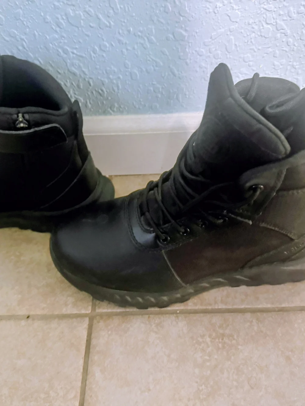 Men's Tactical Black Lace-Up Boots